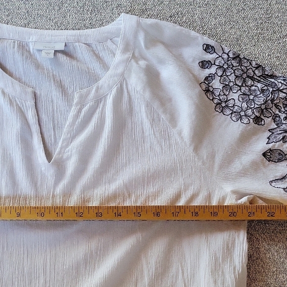 Purejill White Embroidered Women's Top SizeM - Picture 6 of 7